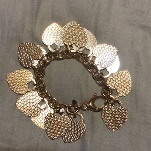 Rose gold heart charm bracelet